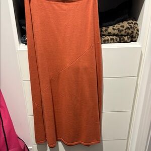 Banana Republic Orange Asymmetrical A-Line Midi Skirt